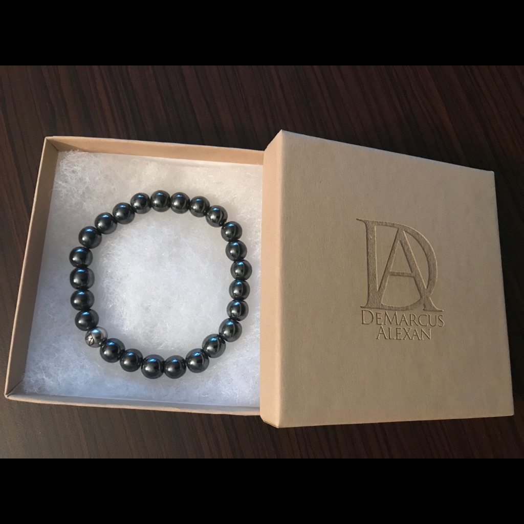 Demarcus Alexan 8mm Black Hematite Bead Bracelet